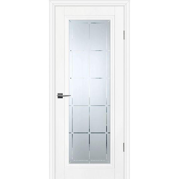 Фото межкомнатной двери экошпон Profilo Porte PSC-35 белая остеклённая