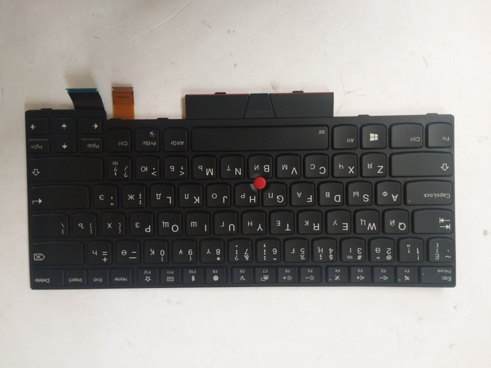 Клавиатура для Ноутбука Lenovo LenovoThinkPad T470 / T480 / A475 с подсветкой, раскладка - казахская, черная (01AX587)