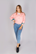 джинсовая куртка розовая женская купить