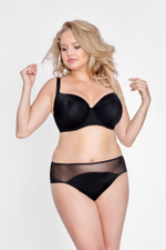 Однотонный бюстгальтер plus size на косточках с чашками из микрофибры (Размер: 90G) (Цвет: черный)