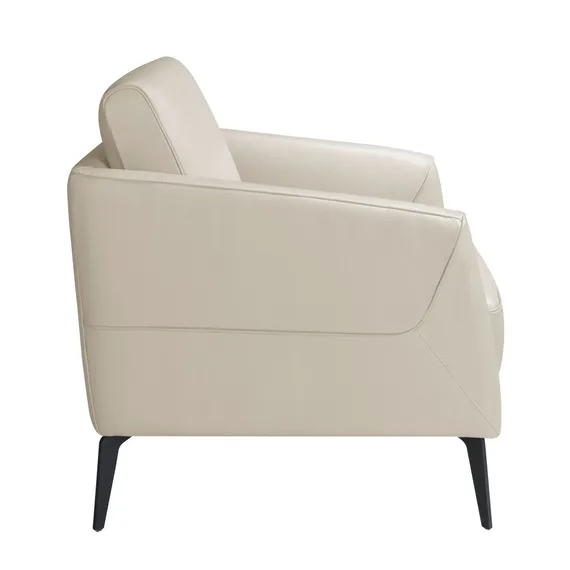 Кресло 5094/KF-A051-M5652 кожаное с черными стальными ножками