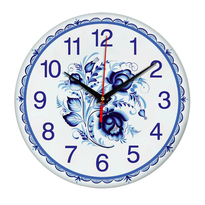 Часы народные промыслы Гжель Декор для дома, подарок