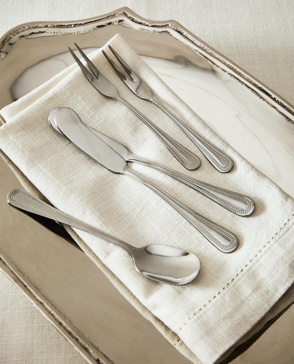 ZARA HOME НАБОР СТОЛОВЫХ ПРИБОРОВ ИЗ НЕРЖАВЕЮЩЕЙ СТАЛИ (6 ШТ.), СТАЛЬНОЙ СЕРЫЙ