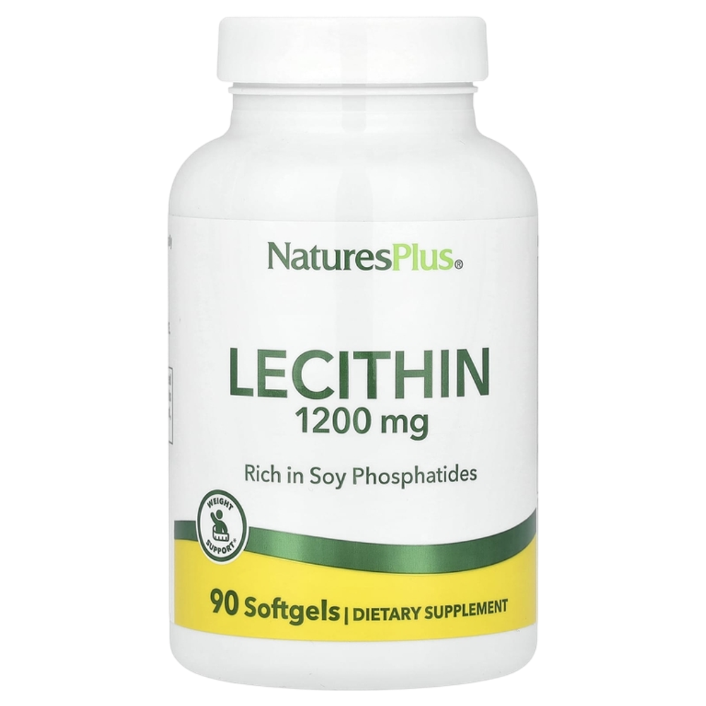 Natures Plus Lecithin 1200 mg 90 soft , Соевый Лецитин