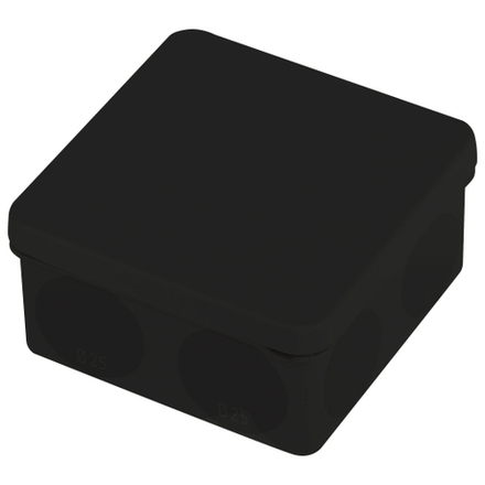 Распаячная коробка ЭРА KOR-80-80-40-9g-2MP-B двухкомпонентная HF стойкая к УФ 80х80х40мм черная прямой монтаж IP67