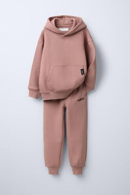ZARA КОМПЛЕКТ ИЗ ДЖОГГЕРОВ И ХУДИ, ЛОСОСЕВЫЙ