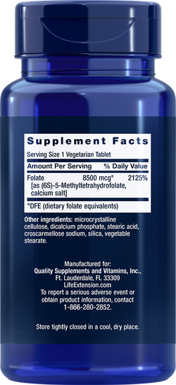 High Potency Optimized Folate 30 таблеток Life Extension