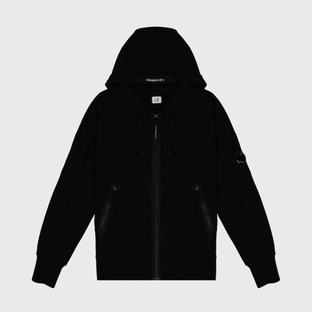 Худи на молнии C. P. Company Diagonal Raised Fleece Black