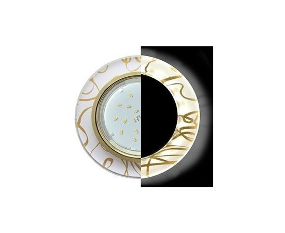 Ecola GX53 H4 5310 Glass Стекло Круг золото - золото на белом