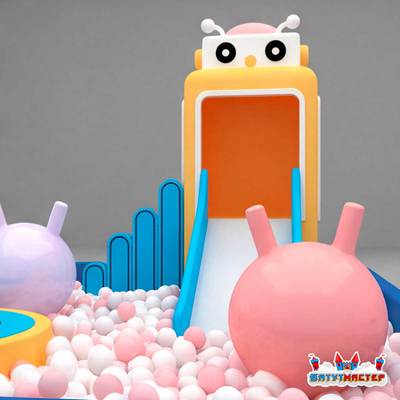 Сухой бассейн с горкой «Счастливое детство», 5×4×0,6 м