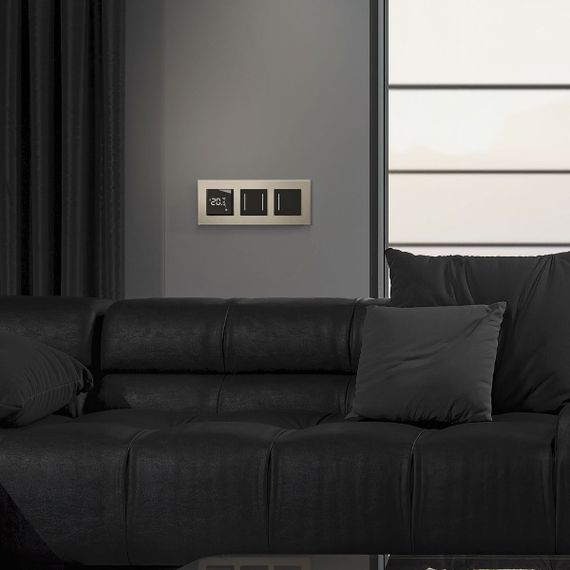 Сенсорный выключатель двухклавишный Werkel с подсветкой черный W4522008 4690389198052