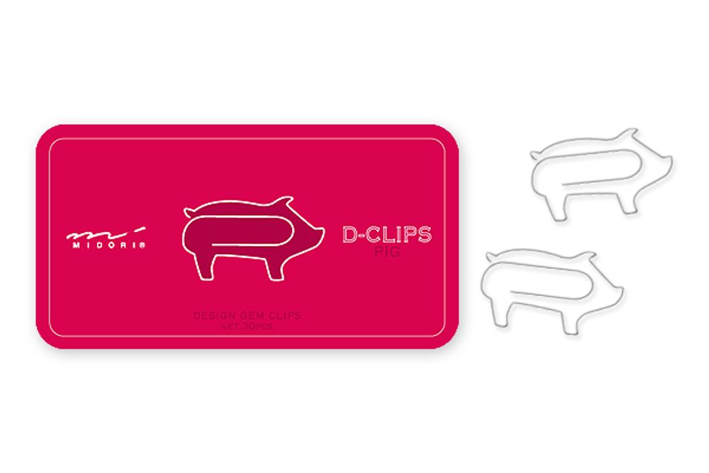 Скрепки Midori D-Clips Pig (30 шт.)