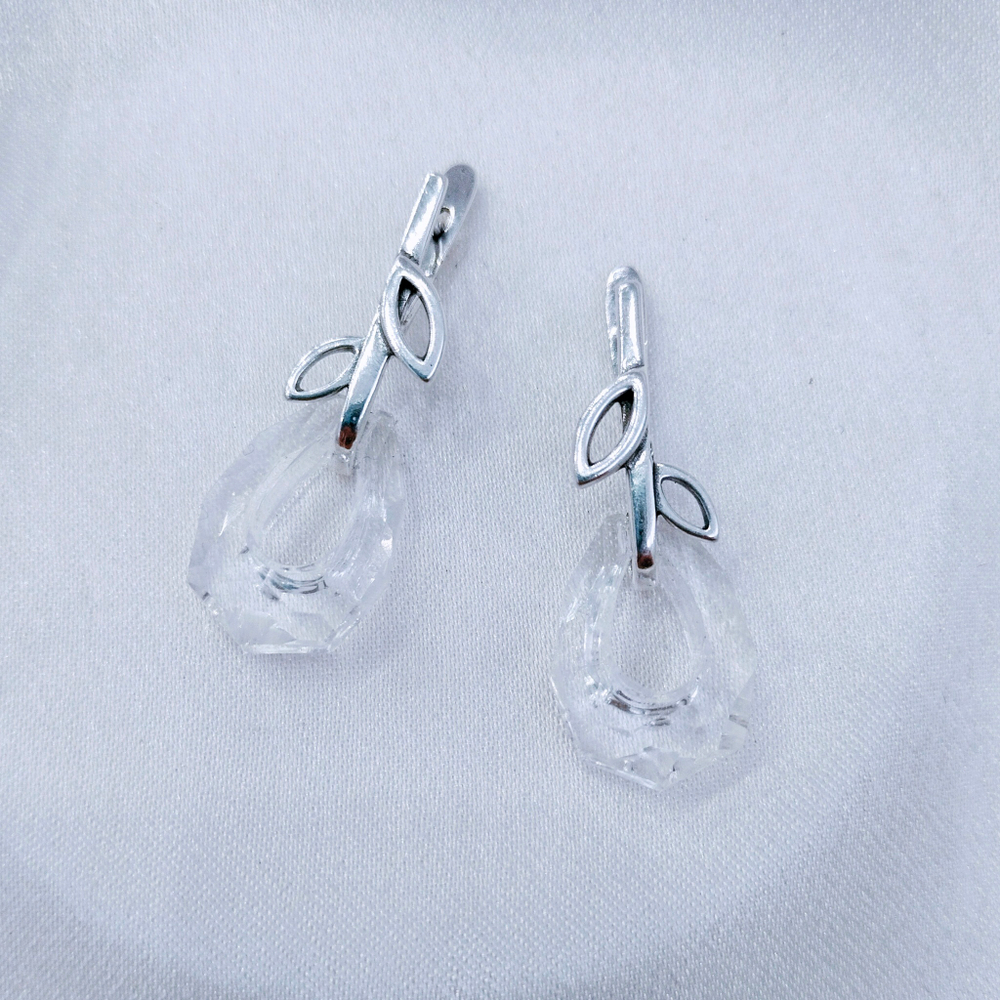 "Мангустин" серьги в серебряном покрытии из коллекции "Плод страсти" от Jenavi  с английским замком