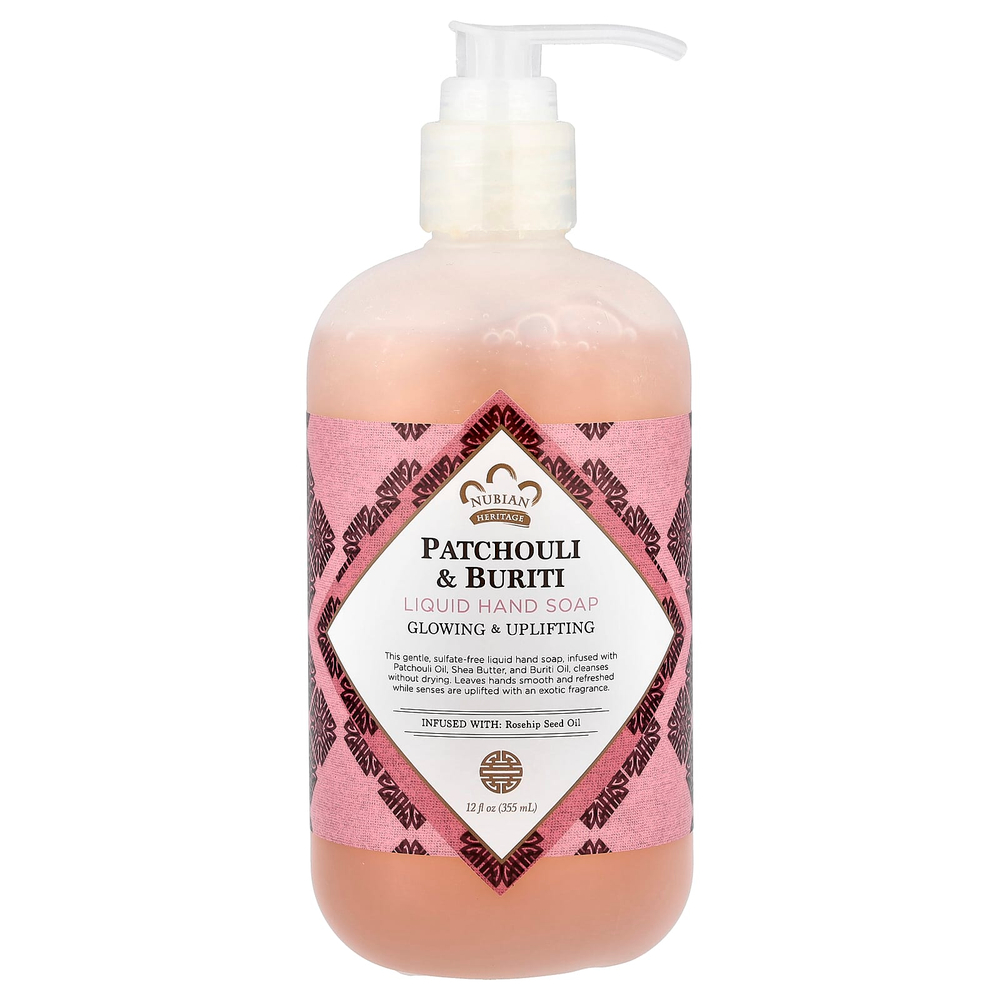 Nubian Heritage, Жидкое мыло для рук, пачули и бурити, 355 мл (12 жидк. унц.)