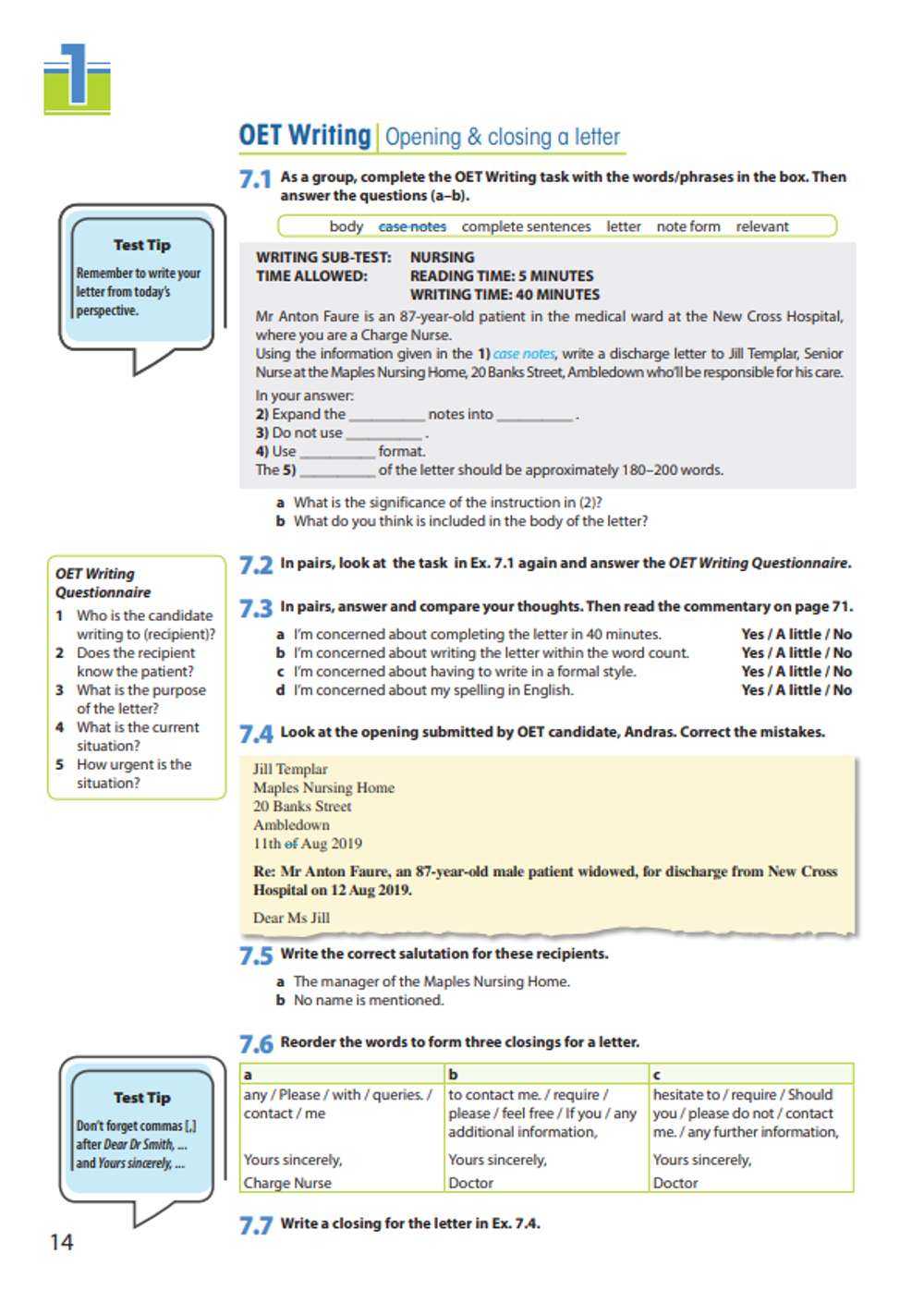 OET Speaking & Writing Skills Builder: Nursing & Medicine - Student's Book (with DigiBooks App)