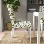 Стул - BERGMUND IKEA/ БЕРГМУНД ИКЕА, 96х52х59 см, белый с рисунком