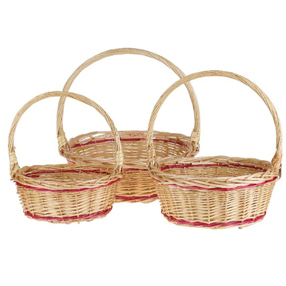 Набор корзин/3шт (ива) D41xH15/41см-D28xH11/30см (Натуральный)