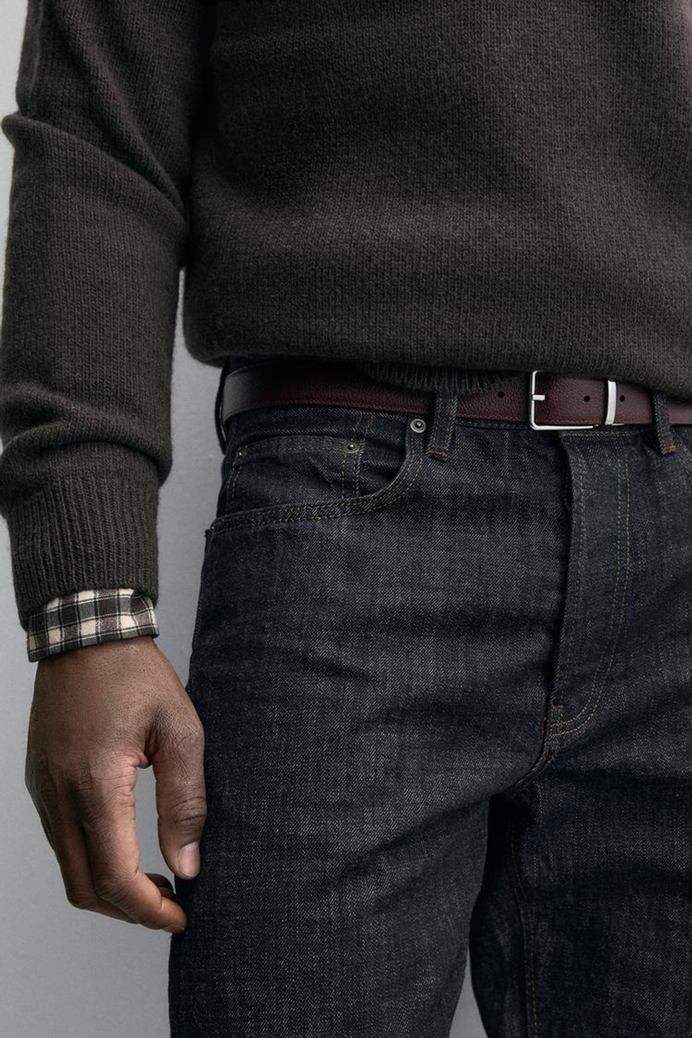 ZARA ДВУСТОРОННИЙ КОЖАНЫЙ РЕМЕНЬ, ЧЕРНЫЙ