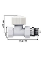 Набор термостатический для радиатора прямой 1/2 Design М30х1.5 Белый Royal Thermo