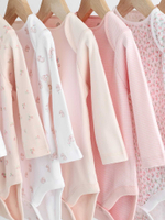 Боди с длинным рукавом для малышей Next K79-554, 7 шт., Белый, Розовый