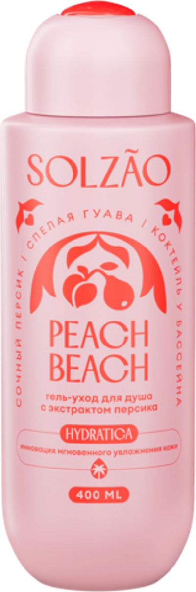SOLZAO Гель-уход для душа с экстрактом персика Peach Beach, 400 мл