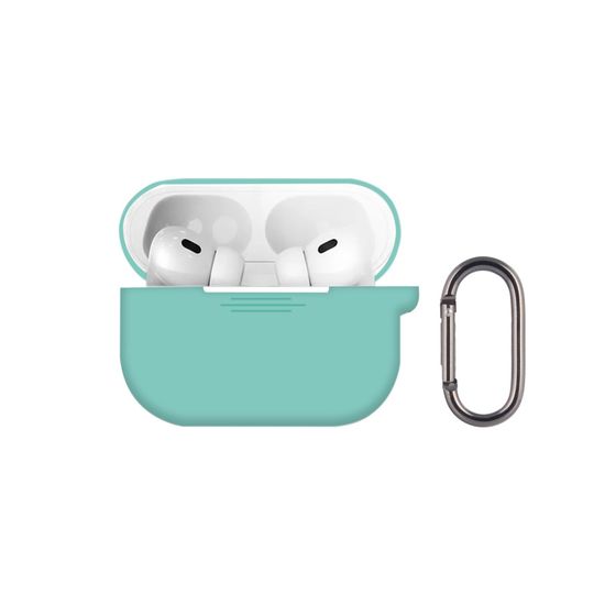 Чехол силиконовый Protective Case с карабином для AirPods Pro 3 Бирюзовый