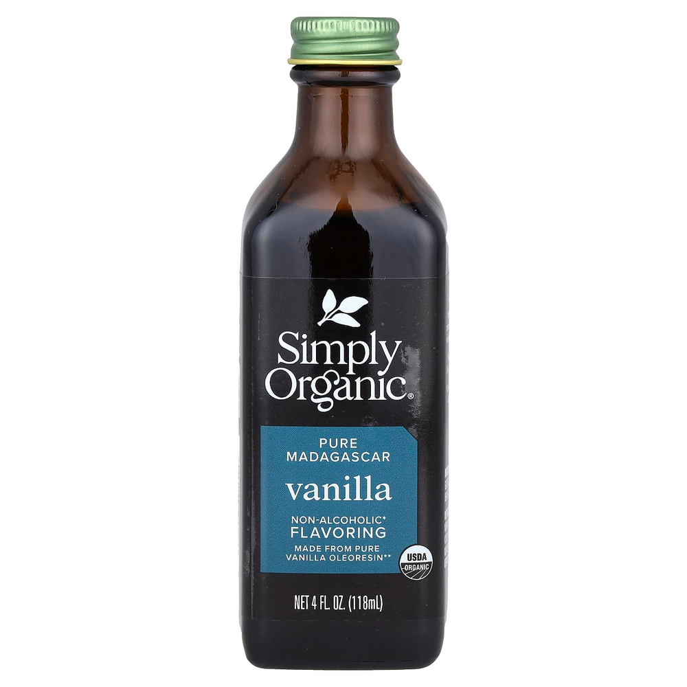 Simply Organic, чистая мадагаскарская ваниль, ароматизатор без спирта, 118 мл (4 жидк. унции)