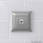 Компьютерная розетка RJ-45 без шторки в стену, кат.6А одинарная, "Avanti", "Закаленная сталь"