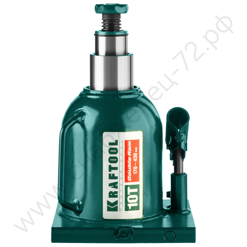 KRAFTOOL DOUBLE RAM, 10 т, 170 - 430 мм, с увеличенным подъемом, двухштоковый бутылочный домкрат (43463-10)