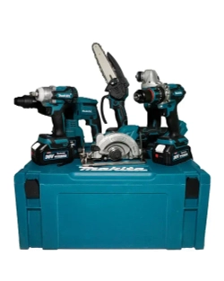 Набор электроинструментов аккумуляторных 6в1 /болгарка, гайковерт, перфоратор, дрель шуруповерт