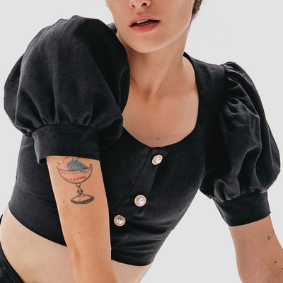 Кроп-топ изо льна