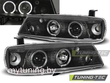 Передние фары Opel Calibra angel eyes black