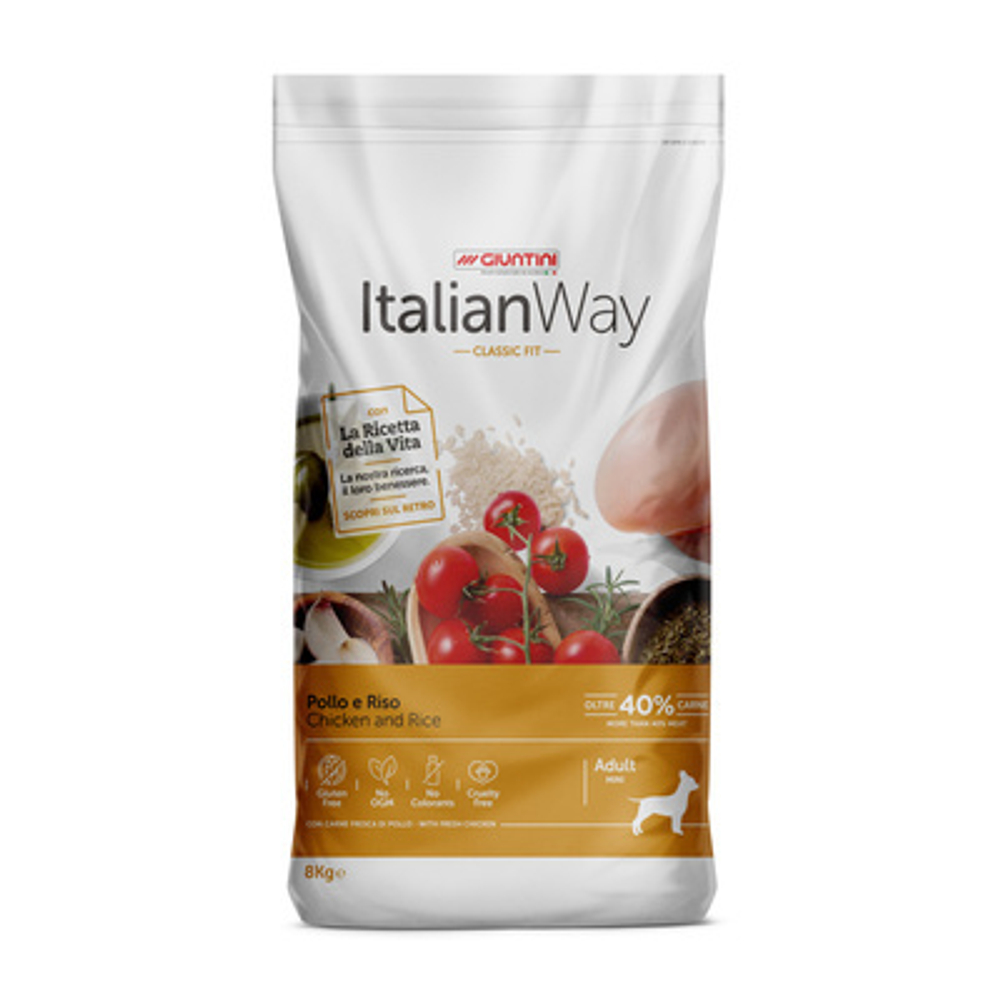 Italian Way  корм для собак малых пород с курицей и рисом (ITALIAN WAY MINI CHICKEN/RICE) 8 кг