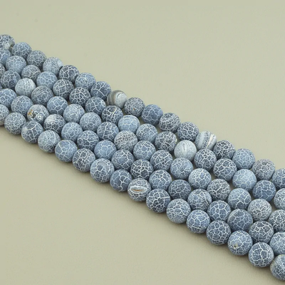 Нитка Агат 38 см. 12 мм. (Без замка) - Черная