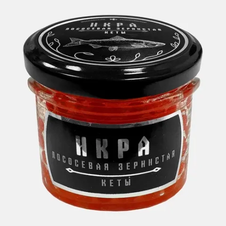 Икра кеты зернистая 90г в ассортименте