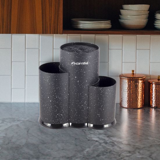 Подставка для ножей тройная 22 см. Kamille KM-7608