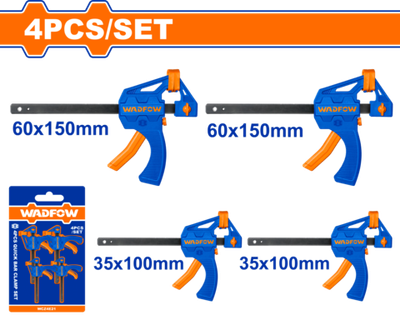 Набор струбцин быстрозажимных 4 шт (3/12) WADFOW WCZ4E21