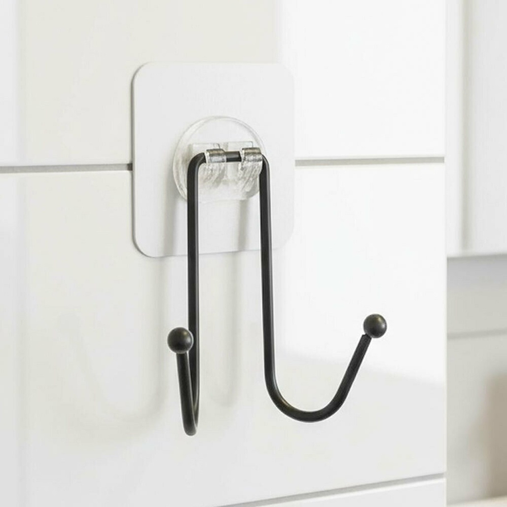 Крючок двойной "Black" на самоклеящейся основе