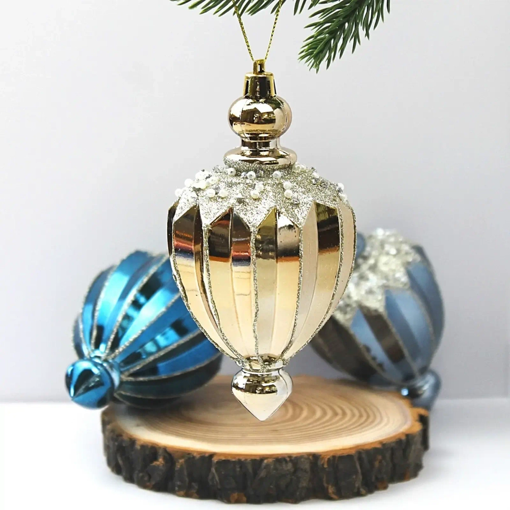 Набор украшений SHINE «Highlights» 12х7 см (3 шт.), night blue/champagne silver/grey