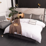 Пододеяльник 180х215 Страйп Сатин Однотонный Отель белый 100% Хлопок 3x3 P3CTH037180215