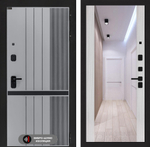 Входная дверь Лабиринт SKYLAB - Зеркало максимум Сандал белый