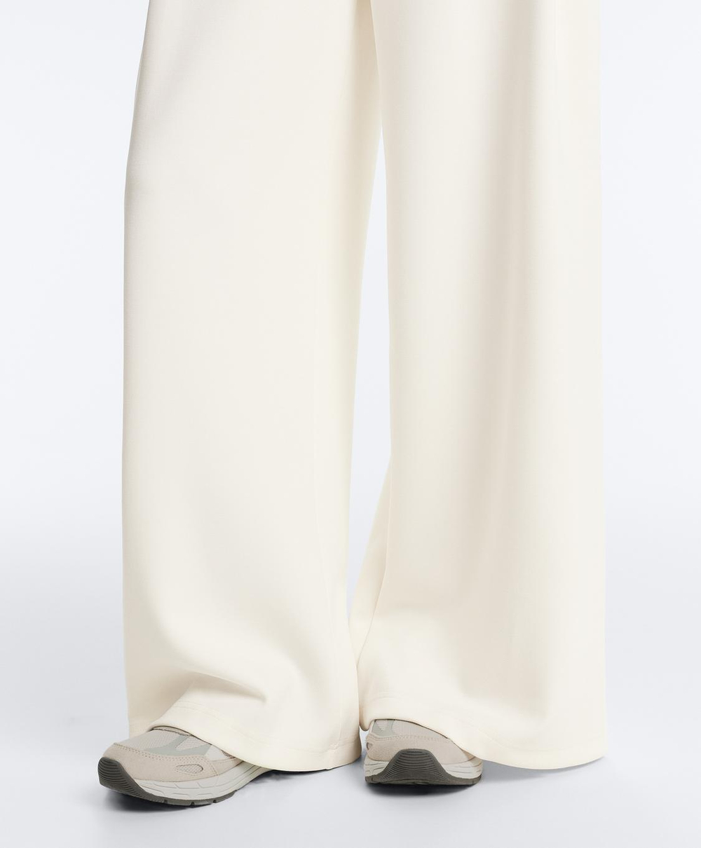 OYSHO Брюки из саржевой ткани с высокой посадкой и складками, экрю