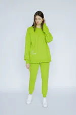 Толстовка Кот-агрессор Зеленая