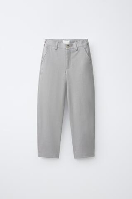 ZARA БРЮКИ RELAXED FIT COMFORT, ЖЕМЧУЖНО-СЕРЫЙ