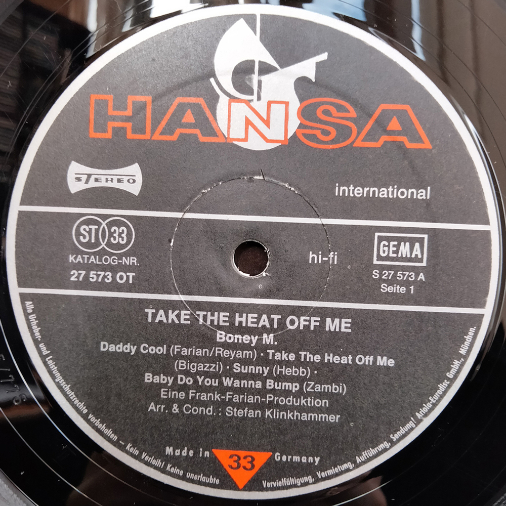 Boney M. / Take The Heat Off Me (LP)