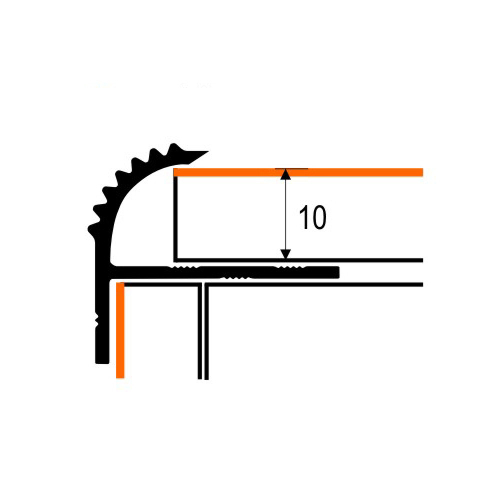 НАП Р 10мм "DO-4" 2,7м Серебро мат. нар. ребристый анод. алюм.