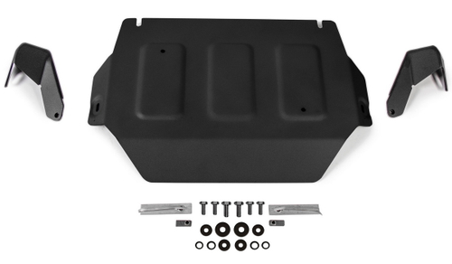 Защита РК Rival (черная) для Mercedes-Benz G-klasse W464 (V - 2.9D (249 л.с.); 4.0 (421/585 л.с.)) 2018-н.в. (устанавл-ся совместно с 333.3953.1), штампованная, алюминий 4 мм, с крепежом, 333.3954.1