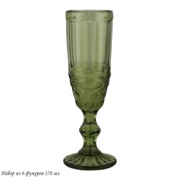 Lenardi 588-444 Набор из 6 фужеров 170 мл в под.уп.(х4) Зеленый