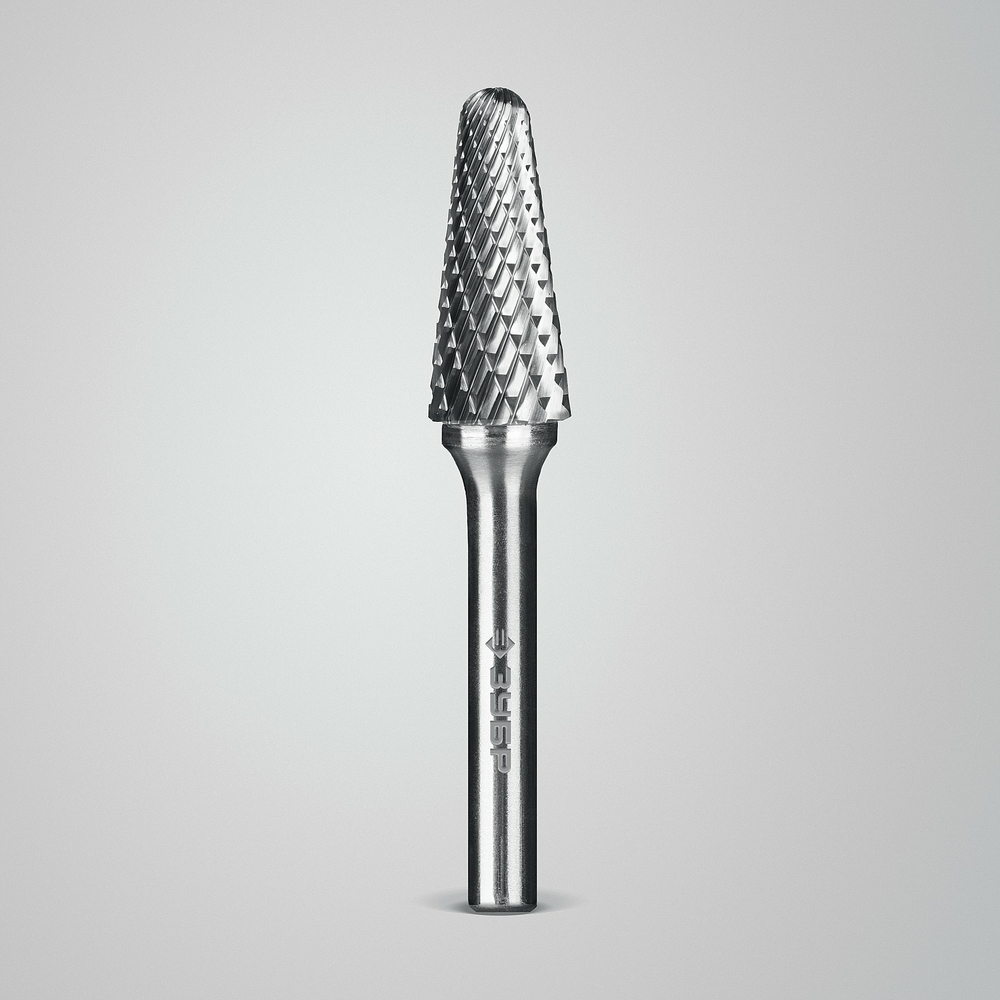 ЗУБР 12х28 мм, тип L (конус с закругленным углом 28°, радиус 3.0 мм), хв-к 6 мм, твердосплавная борфреза, ПРОФЕССИОНАЛ (28810-12-28)