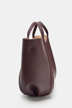 ZARA НЕБОЛЬШАЯ СУМКА С ДЕКОРАТИВНОЙ СТРОЧКОЙ, БОРДОВО-КРАСНЫЙ